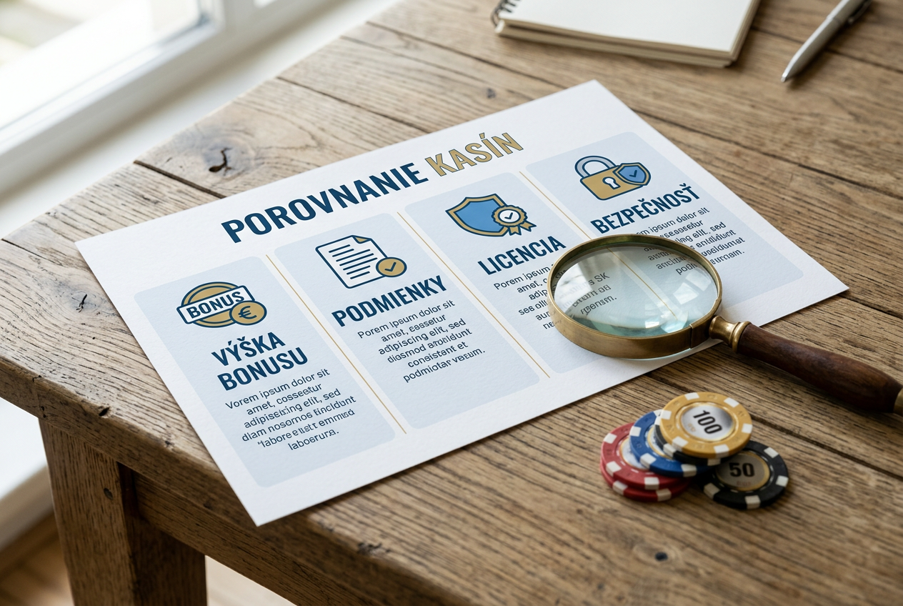 Infografika znázorňujúca kľúčové kritériá pre výber najlepšieho kasínového bonusu